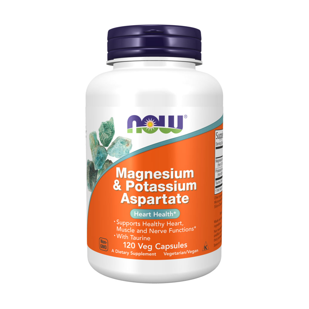 Магній та калій аспартат NOW Foods Magnesium &amp; Potassium Aspartate, 120 веганських капсул