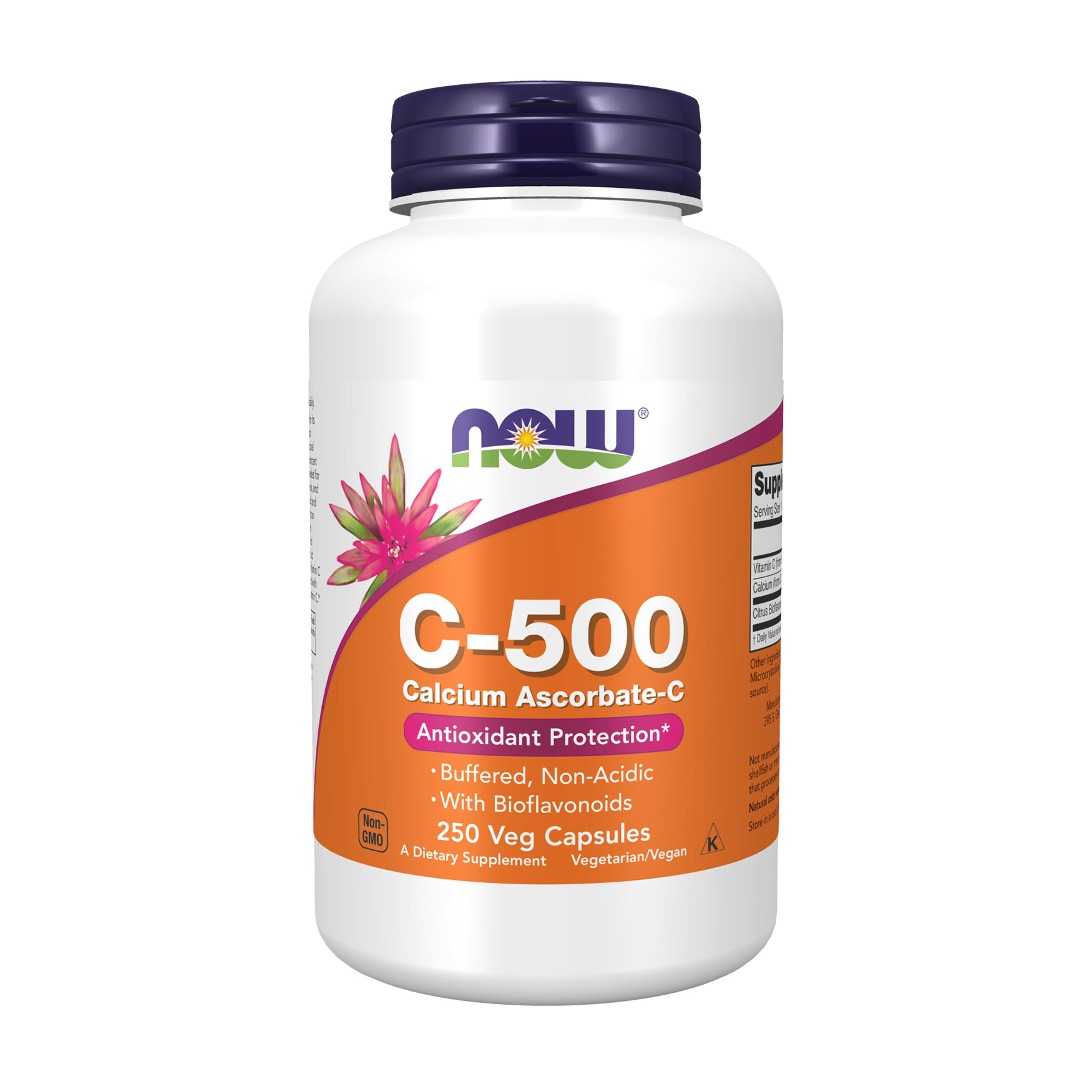 Вітамін С та аскорбат кальцію NOW Foods Vitamin C-500 Calcium Ascorbate-С, 250 капсул